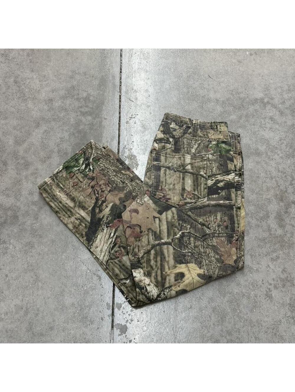 vintage mossy oak real tree camo relaxed baggy fit cargo pants size 36 x 32